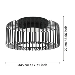 EGLO connect LED-Deckenleuchte Ginestrone-Z, schwarz, Alu