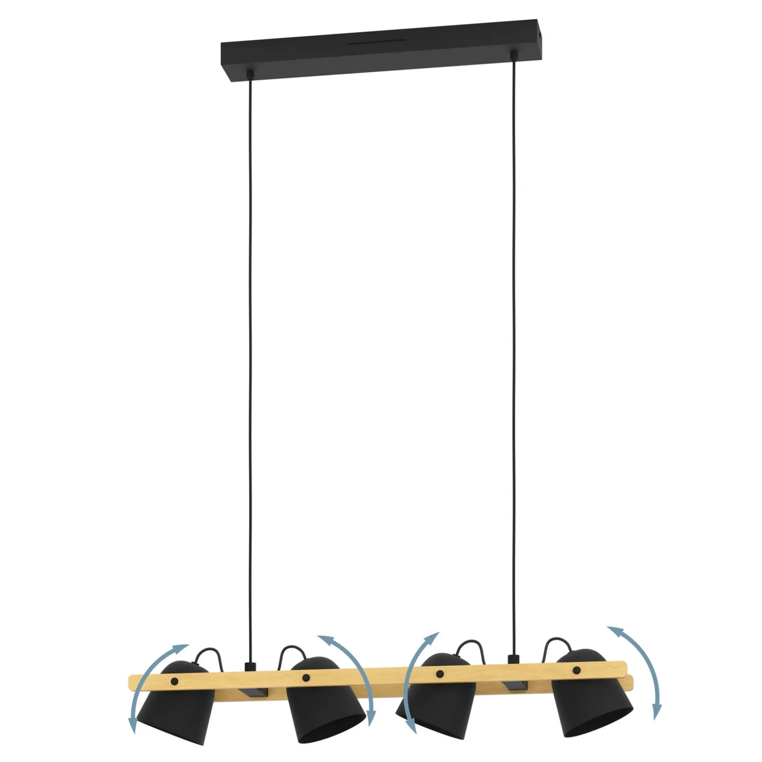 EGLO connect LED-Deckenleuchte Hornwood-Z, 4-fl., schwarz