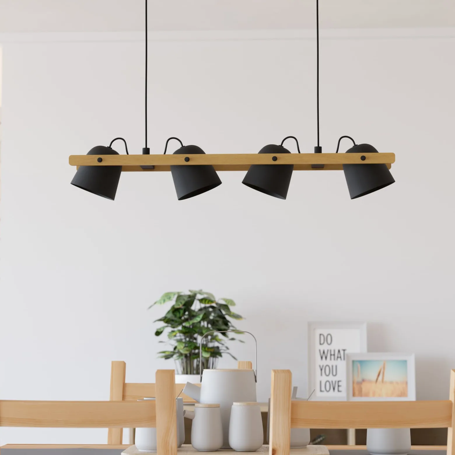 EGLO connect LED-Deckenleuchte Hornwood-Z, 4-fl., schwarz
