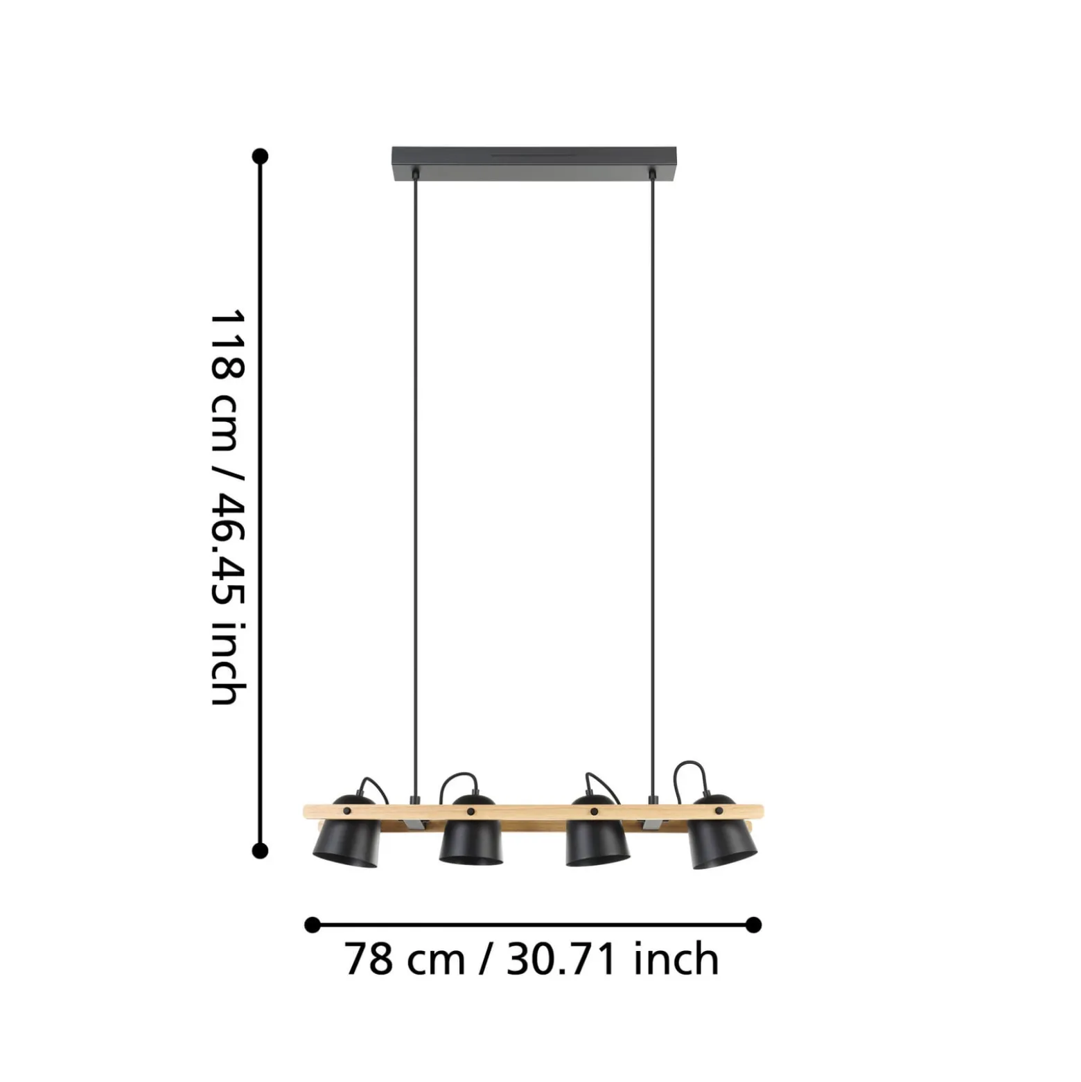 EGLO connect LED-Deckenleuchte Hornwood-Z, 4-fl., schwarz