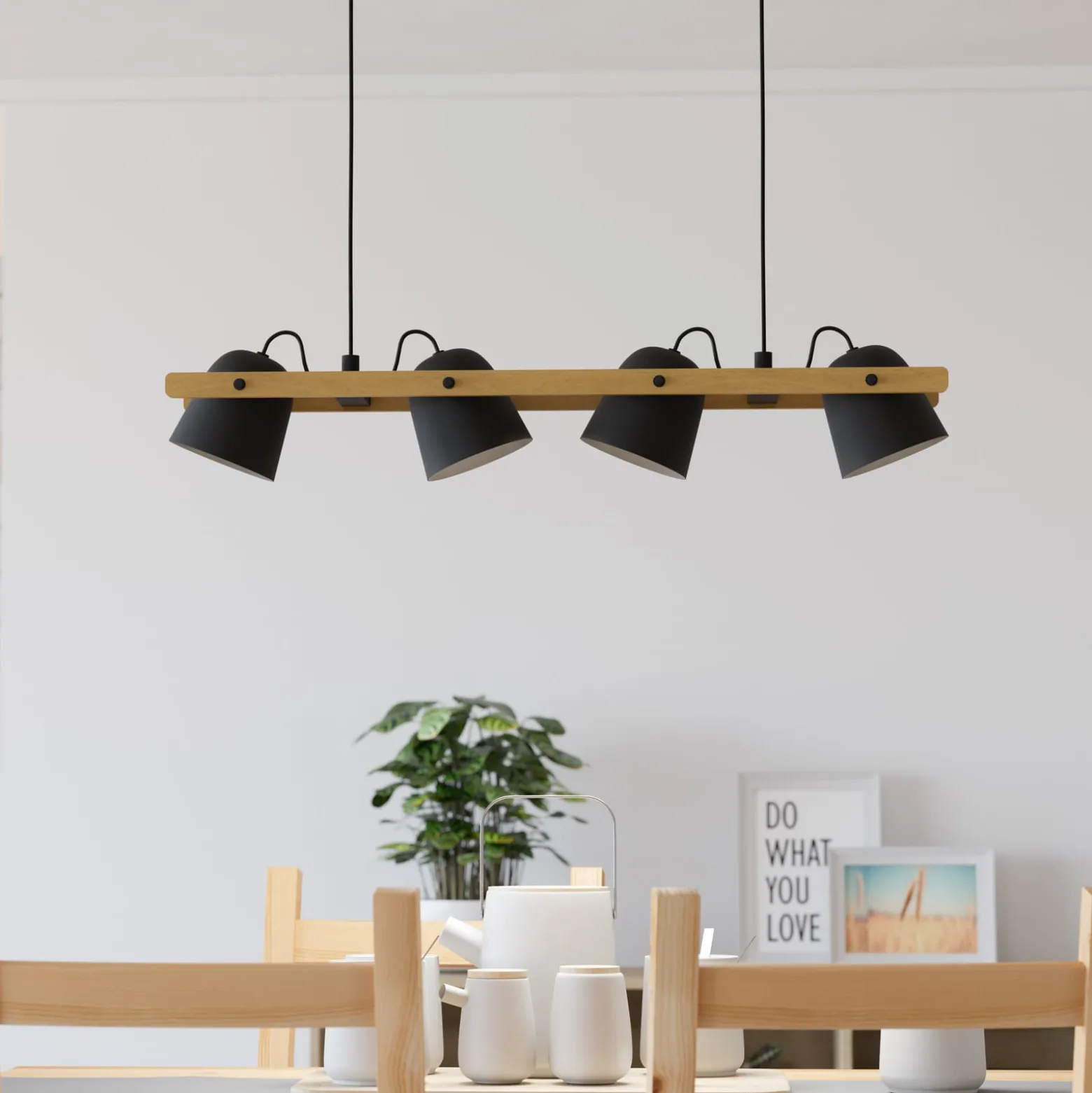EGLO connect LED-Deckenleuchte Hornwood-Z, 4-fl., schwarz