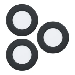 EGLO connect LED-Einbauleuchte Fueva 6-Z, schwarz, 3er-Set