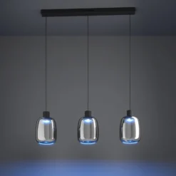 EGLO connect LED-Hängelampe Molochio-Z, 3-fl., schwarz, klar