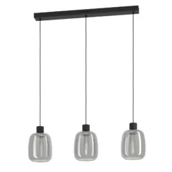 EGLO connect LED-Hängelampe Molochio-Z, 3-fl., schwarz, klar