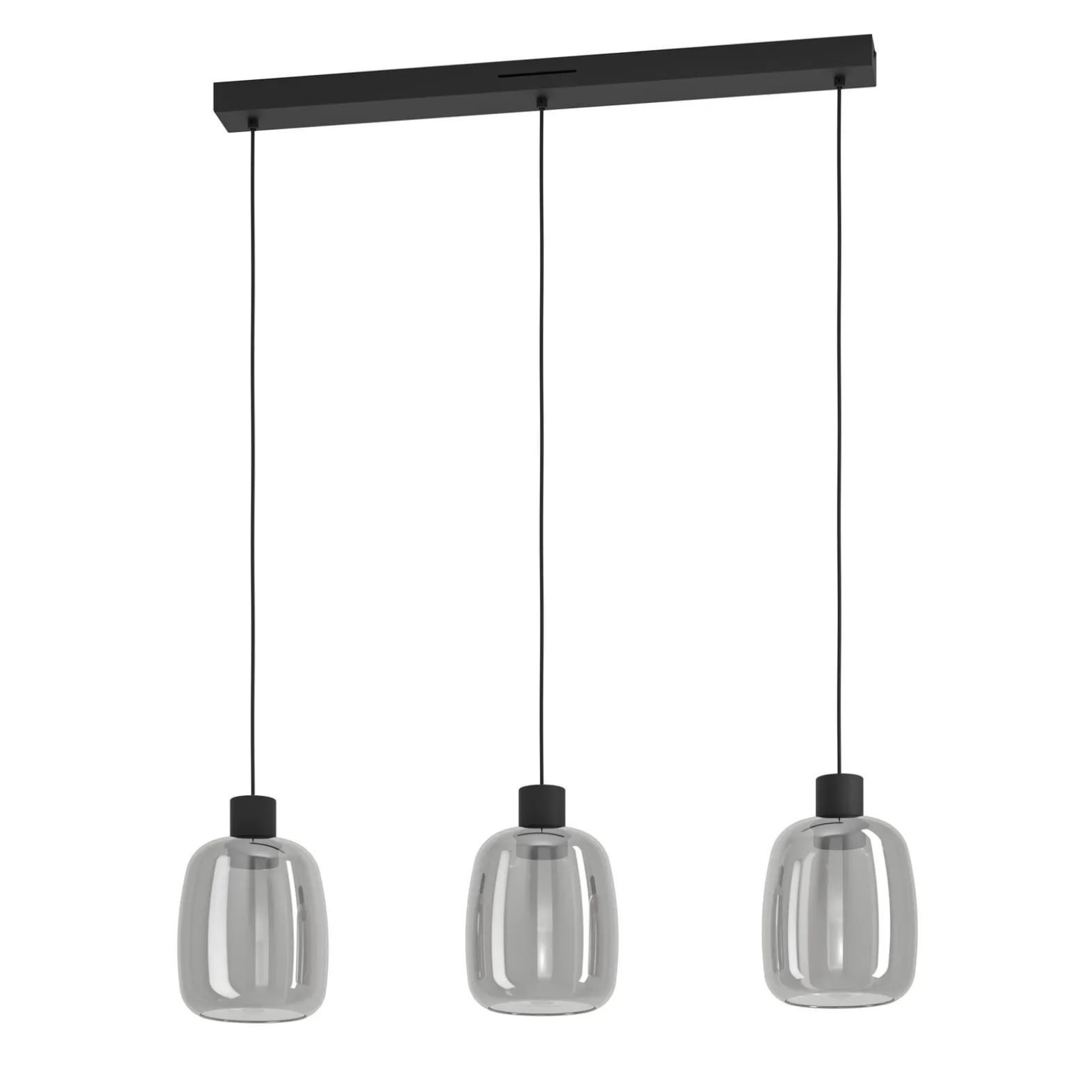 EGLO connect LED-Hängelampe Molochio-Z, 3-fl., schwarz, klar