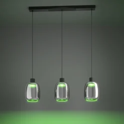 EGLO connect LED-Hängelampe Molochio-Z, 3-fl., schwarz, klar