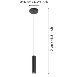 EGLO connect LED-Hängeleuchte Balamorta-Z, 1-fl., schwarz