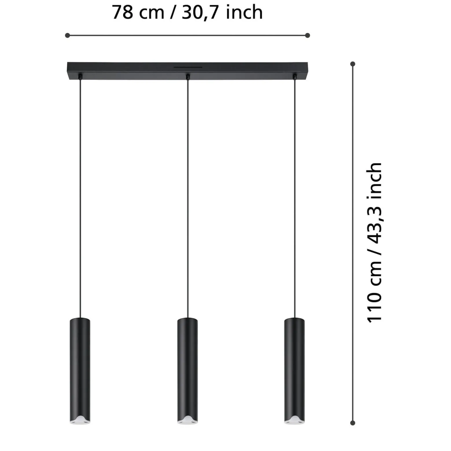 EGLO connect LED-Hängeleuchte Balamorta-Z, 3-fl., schwarz