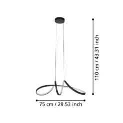EGLO connect LED-Hängeleuchte Calarossa-Z, schwarz, Alu