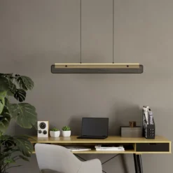 EGLO connect LED-Hängeleuchte Kokomo-Z, schwarz, Holz, Stahl