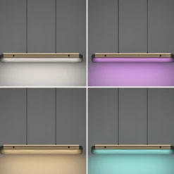 EGLO connect LED-Hängeleuchte Kokomo-Z, schwarz, Holz, Stahl