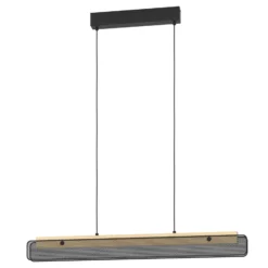 EGLO connect LED-Hängeleuchte Kokomo-Z, schwarz, Holz, Stahl