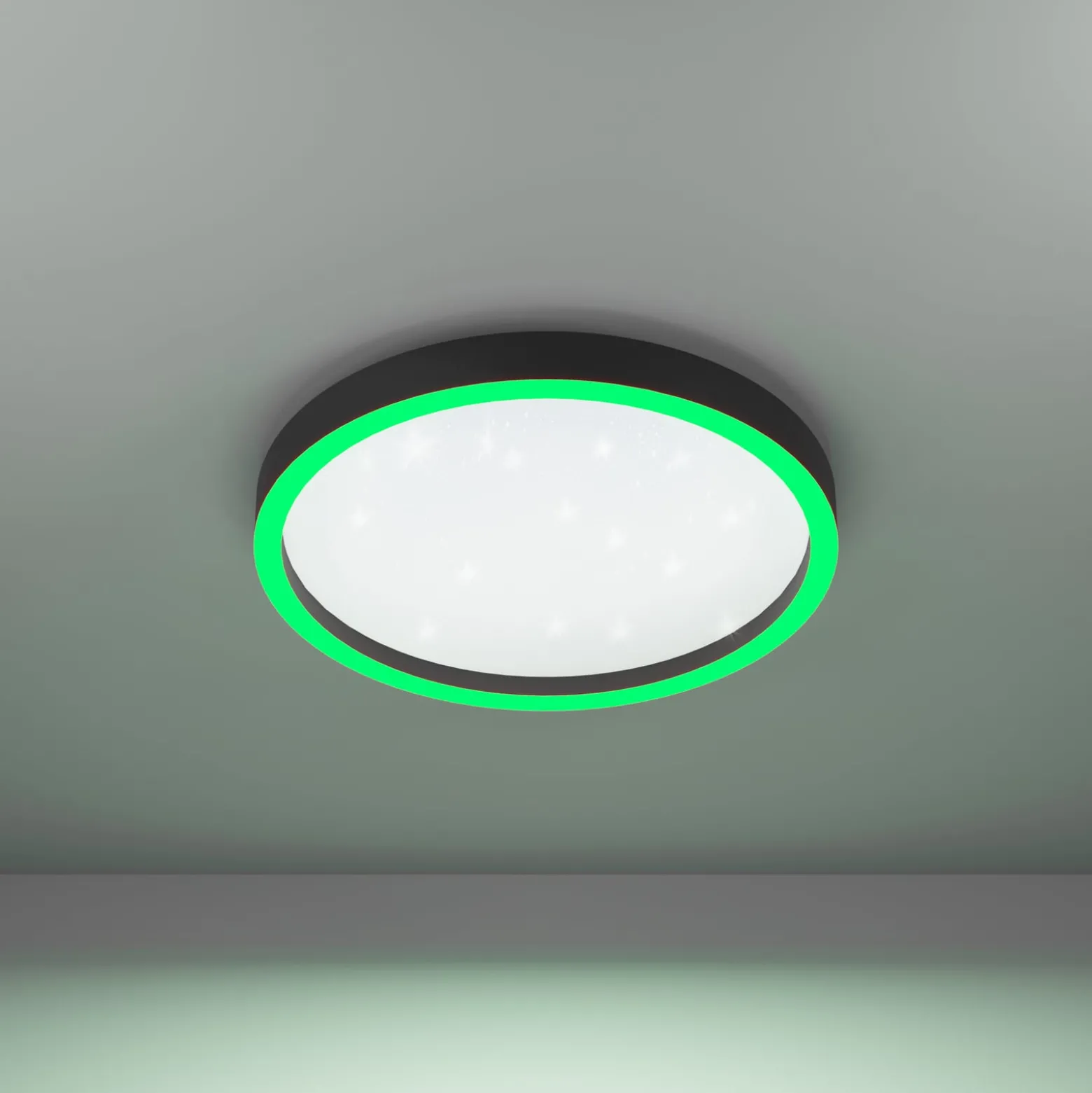 EGLO connect Montemorelos-Z, RGBW, schwarz, Ø42cm