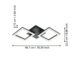 EGLO connect Paranday-Z LED-Deckenlampe 2-flg 47cm