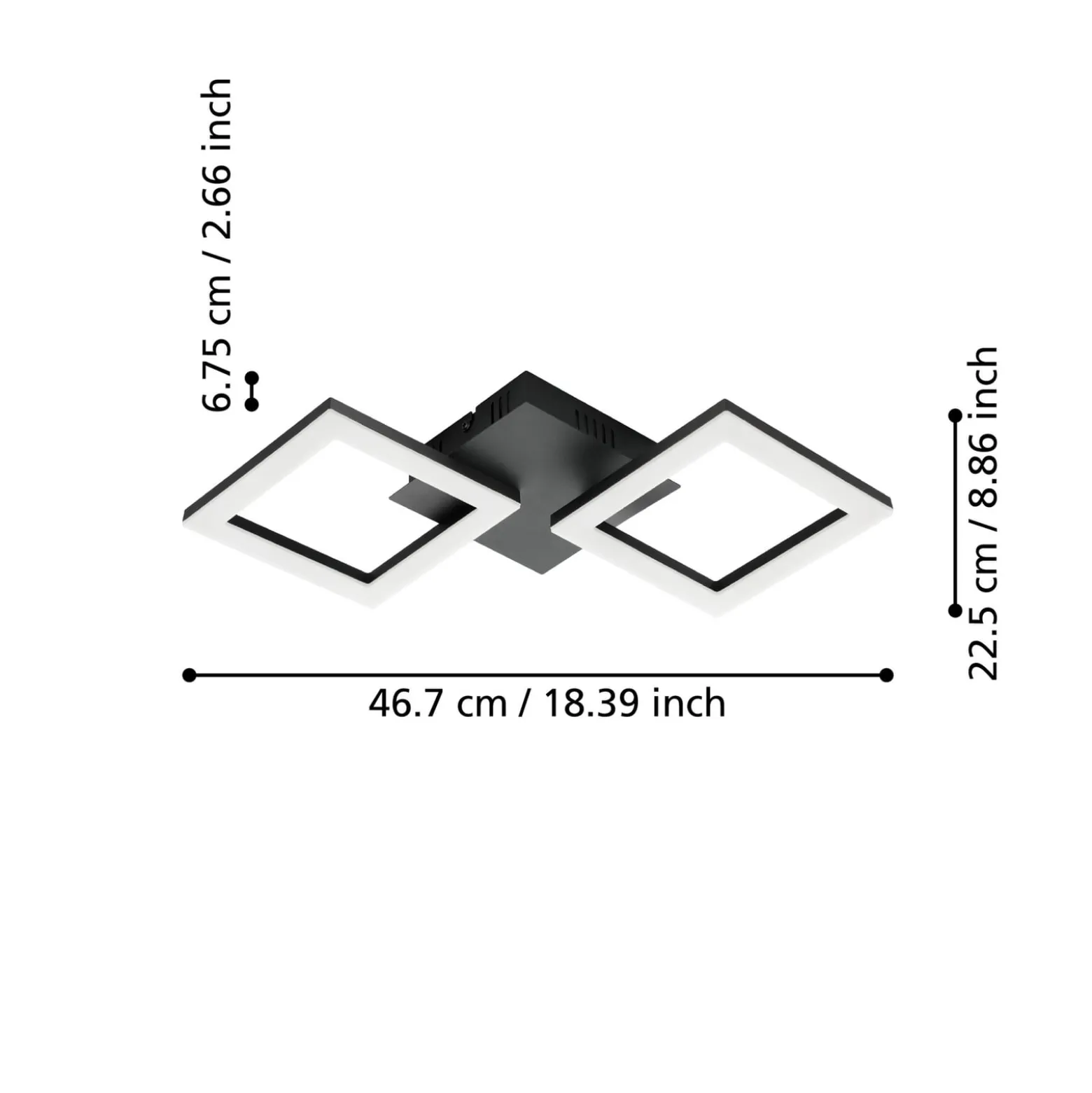 EGLO connect Paranday-Z LED-Deckenlampe 2-flg 47cm