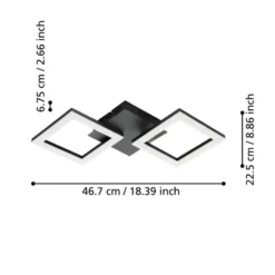 EGLO connect Paranday-Z LED-Deckenlampe 2-flg 47cm