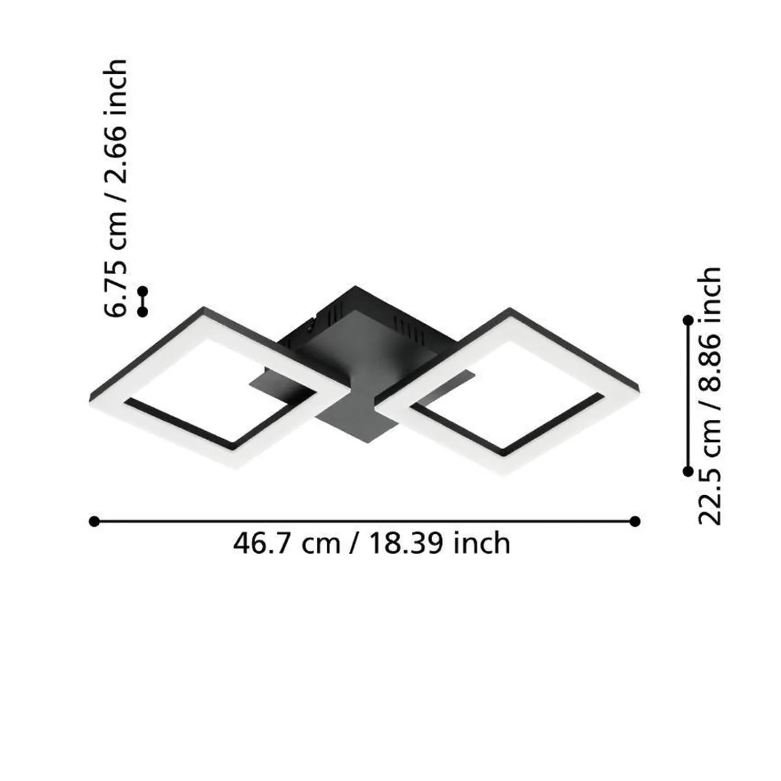 EGLO connect Paranday-Z LED-Deckenlampe 2-flg 47cm