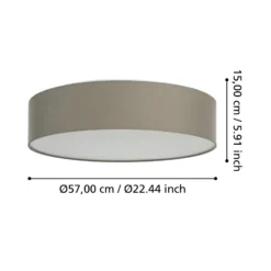 EGLO connect Romao-Z LED-Deckenlampe, Ø57cm, taupe