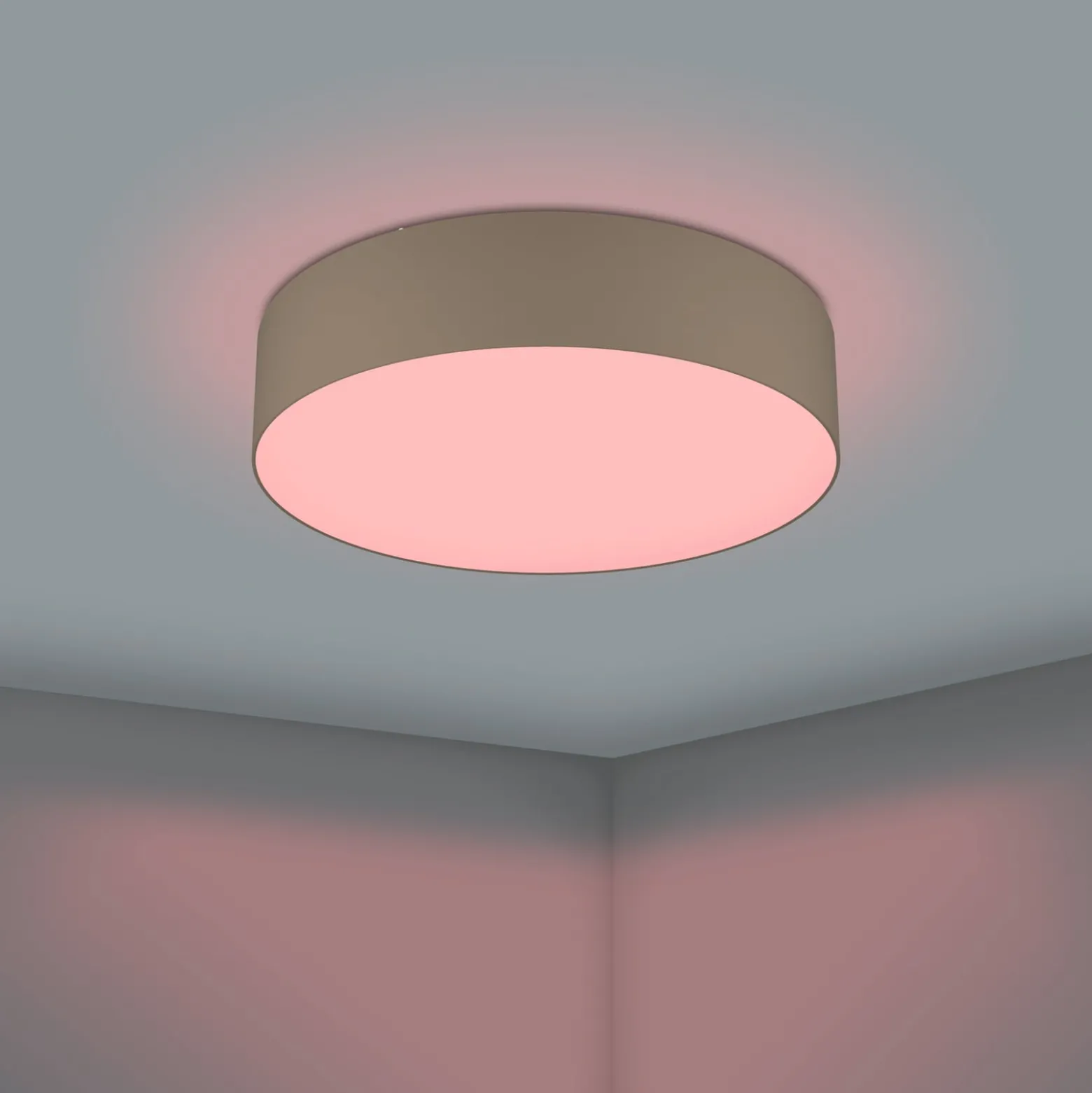 EGLO connect Romao-Z LED-Deckenlampe, Ø57cm, taupe