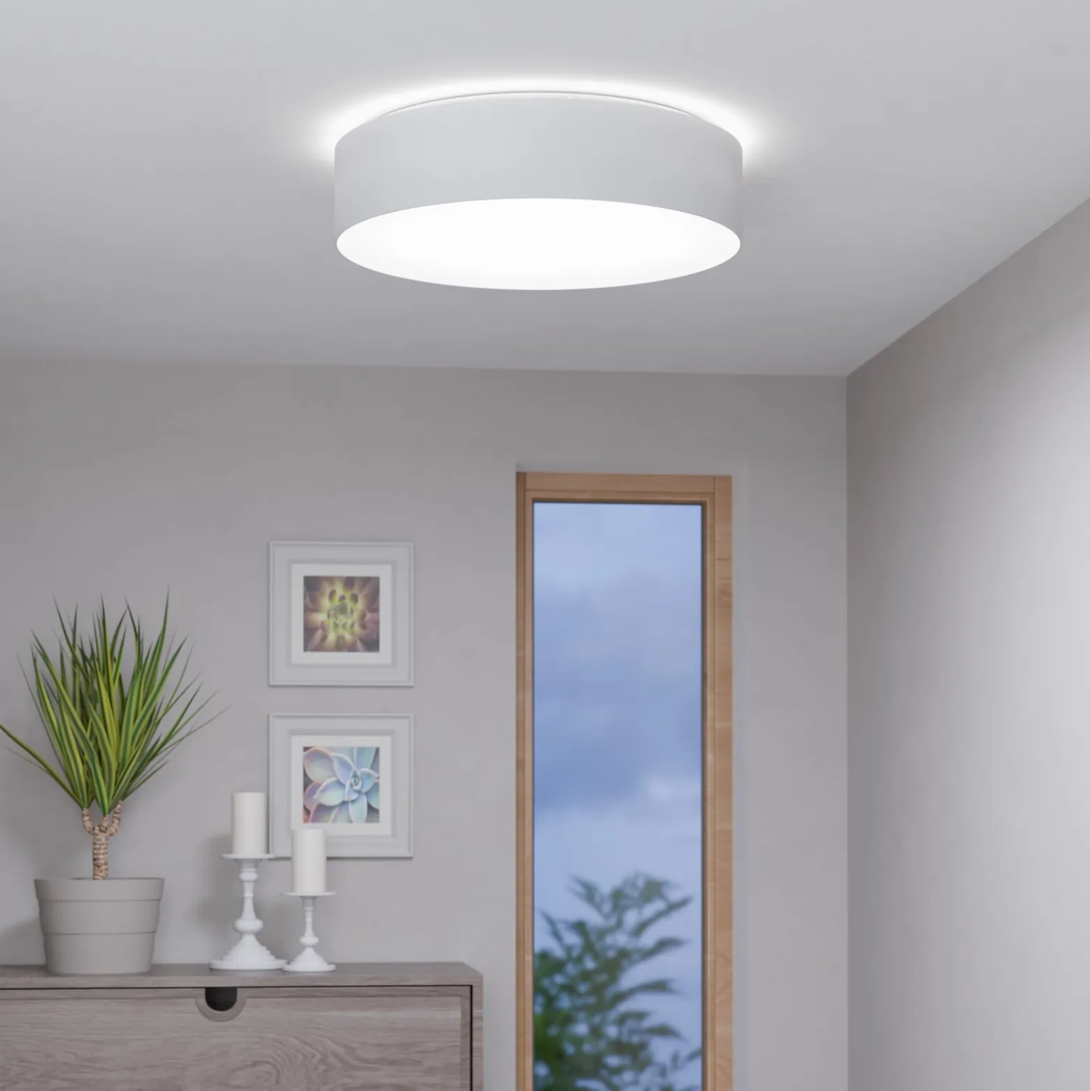 EGLO connect Romao-Z LED-Deckenlampe, Ø57cm, weiß