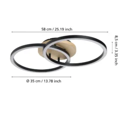 EGLO connect Smart-LED-Deckenlampe Lomaltas-Z, 58cm, 4400lm