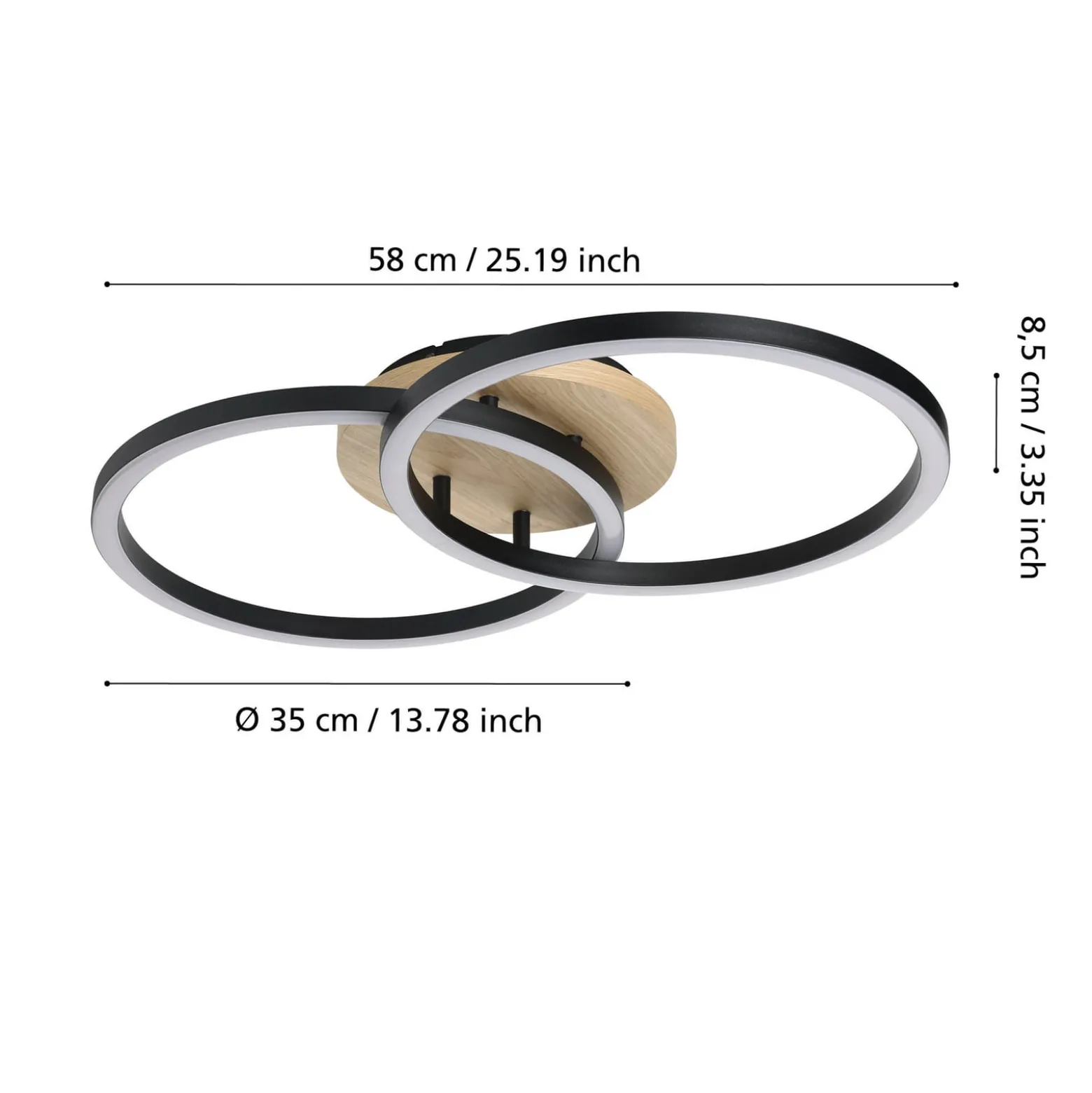 EGLO connect Smart-LED-Deckenlampe Lomaltas-Z, 58cm, 4400lm