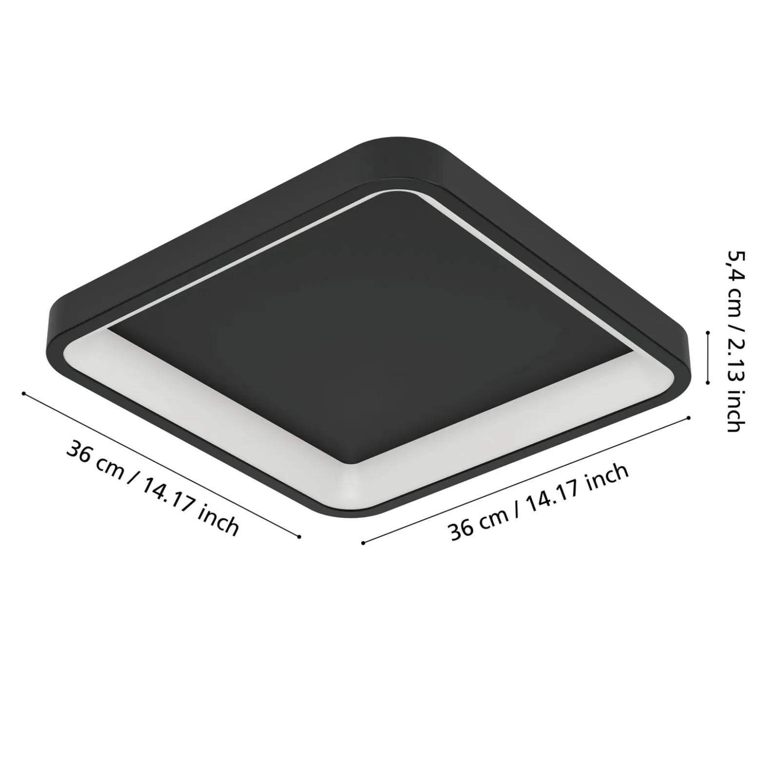 EGLO connect Smart-LED-Deckenlampe Loretello-Z,eckig,schwarz