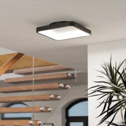 EGLO connect Smart-LED-Deckenlampe Loretello-Z,eckig,schwarz