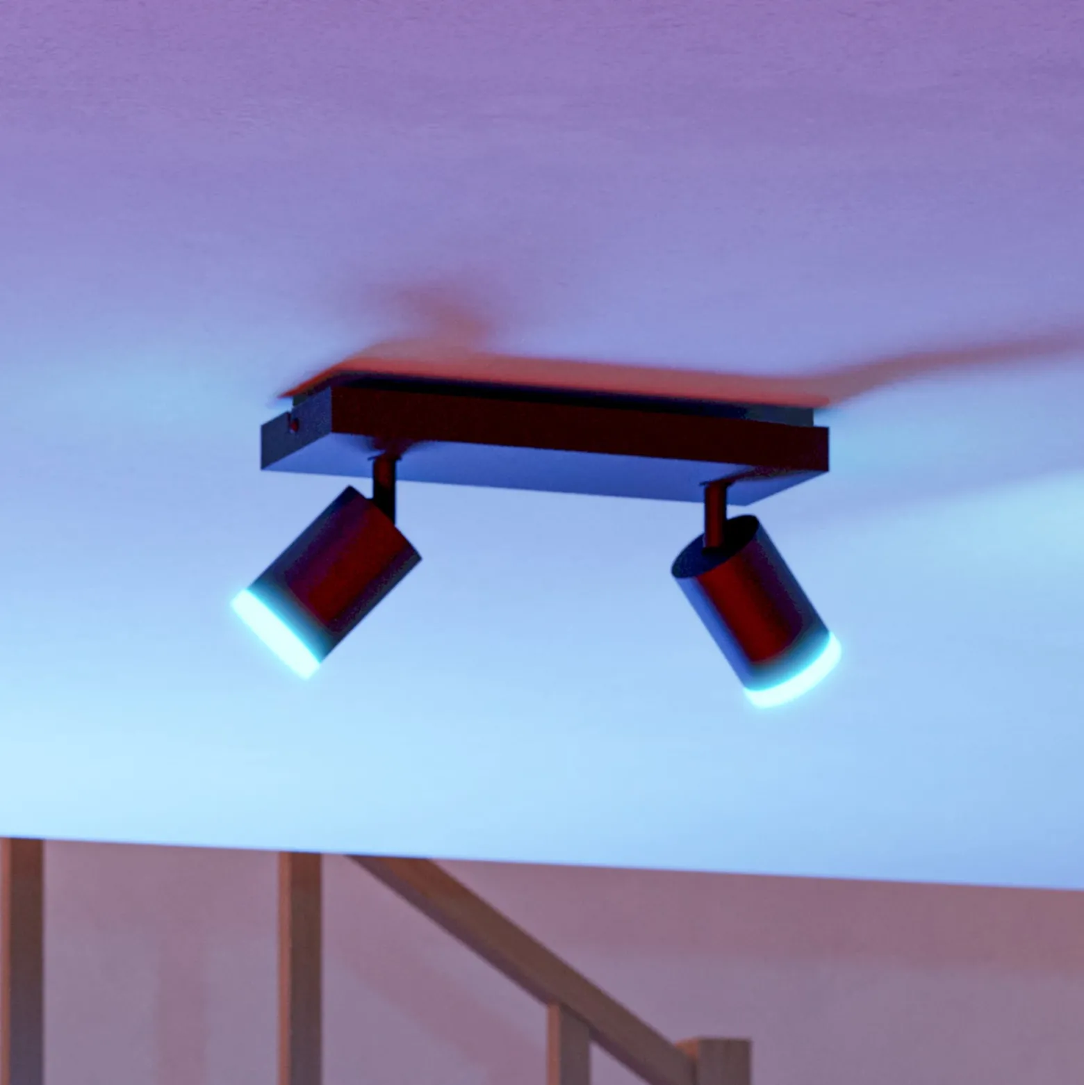 EGLO connect Smart-LED-Spot Melitello-Z, 2-flg., schwarz