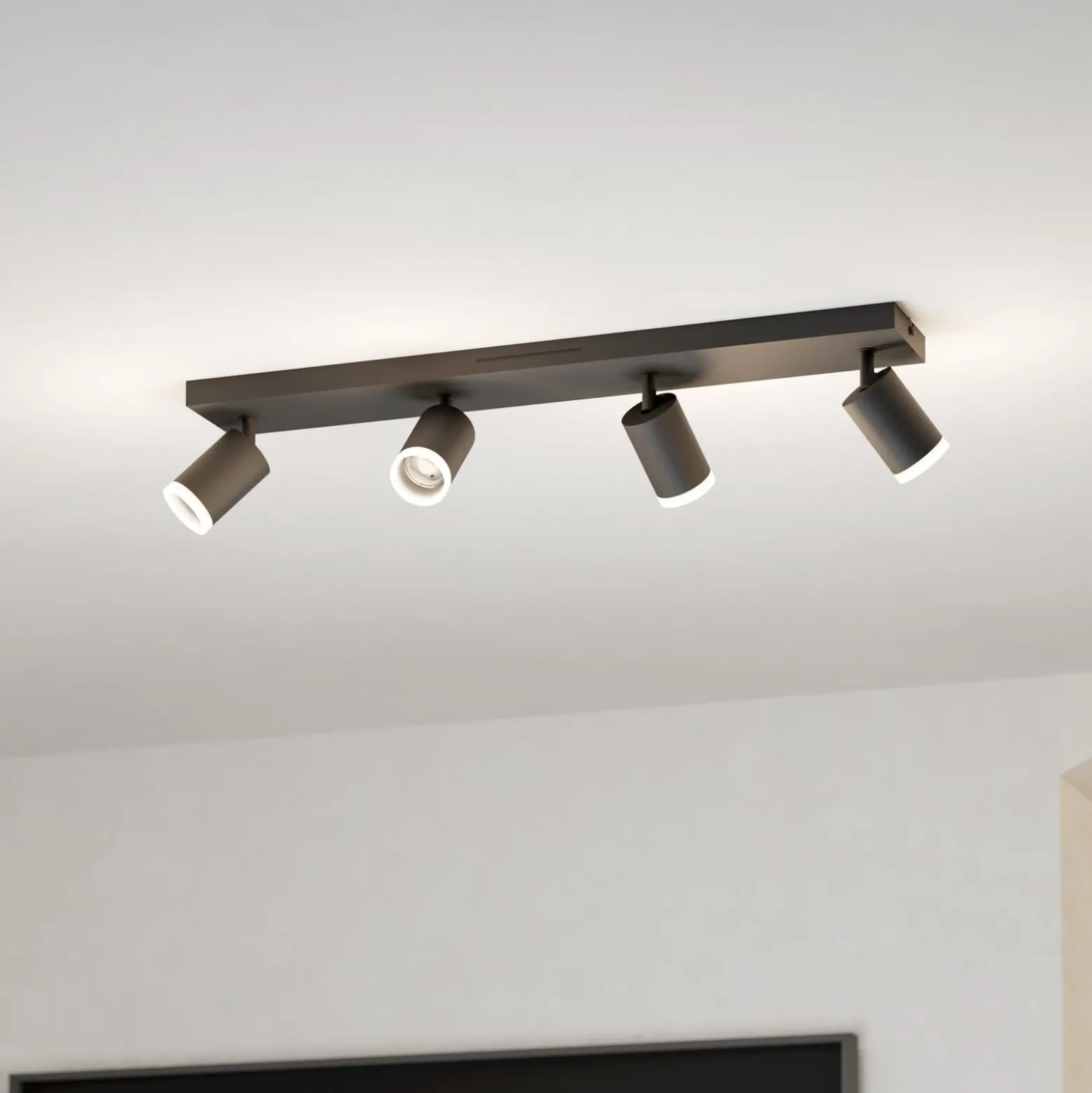 EGLO connect Smart-LED-Spot Melitello-Z, 4-flg., schwarz