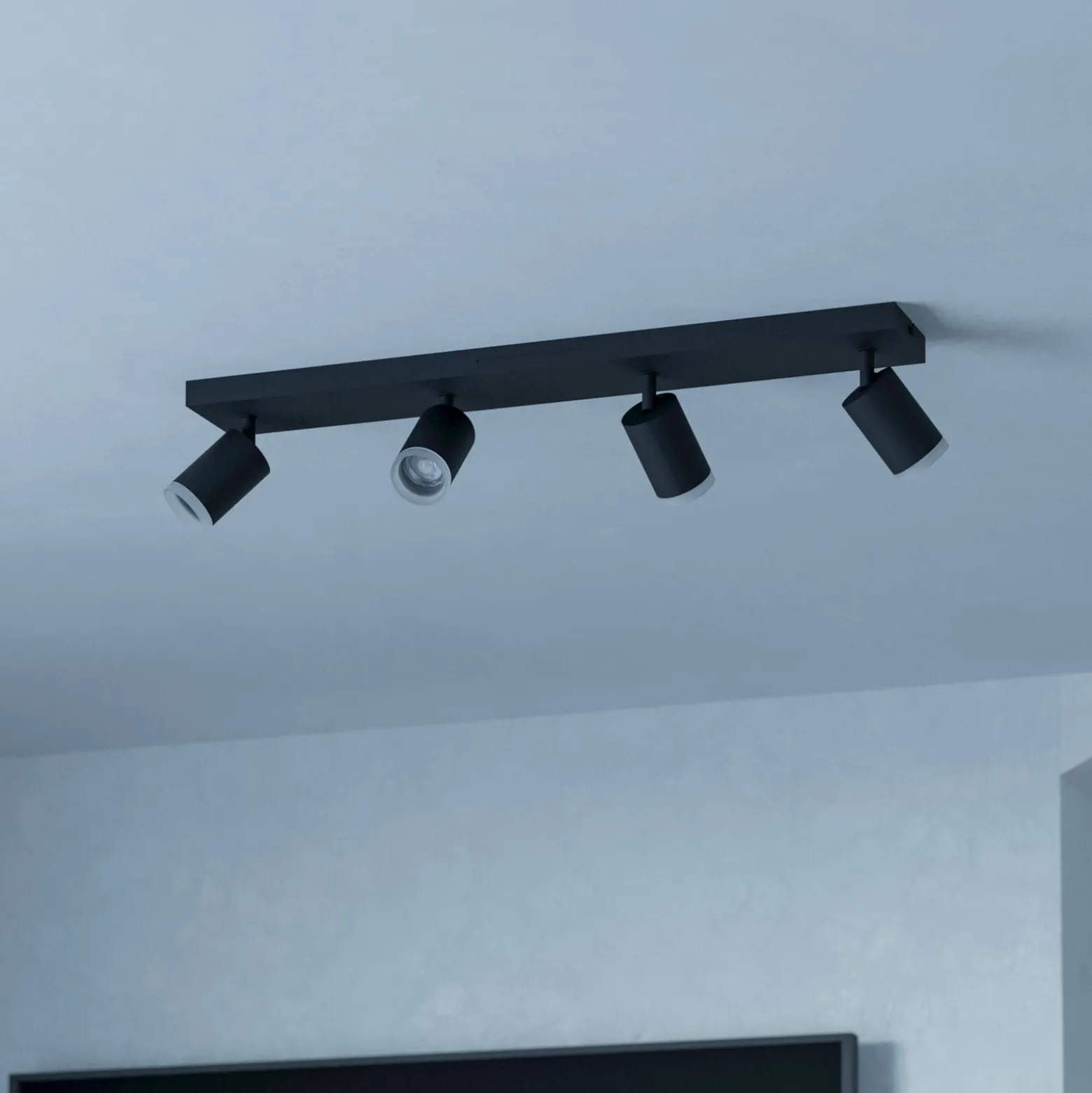 EGLO connect Smart-LED-Spot Melitello-Z, 4-flg., schwarz