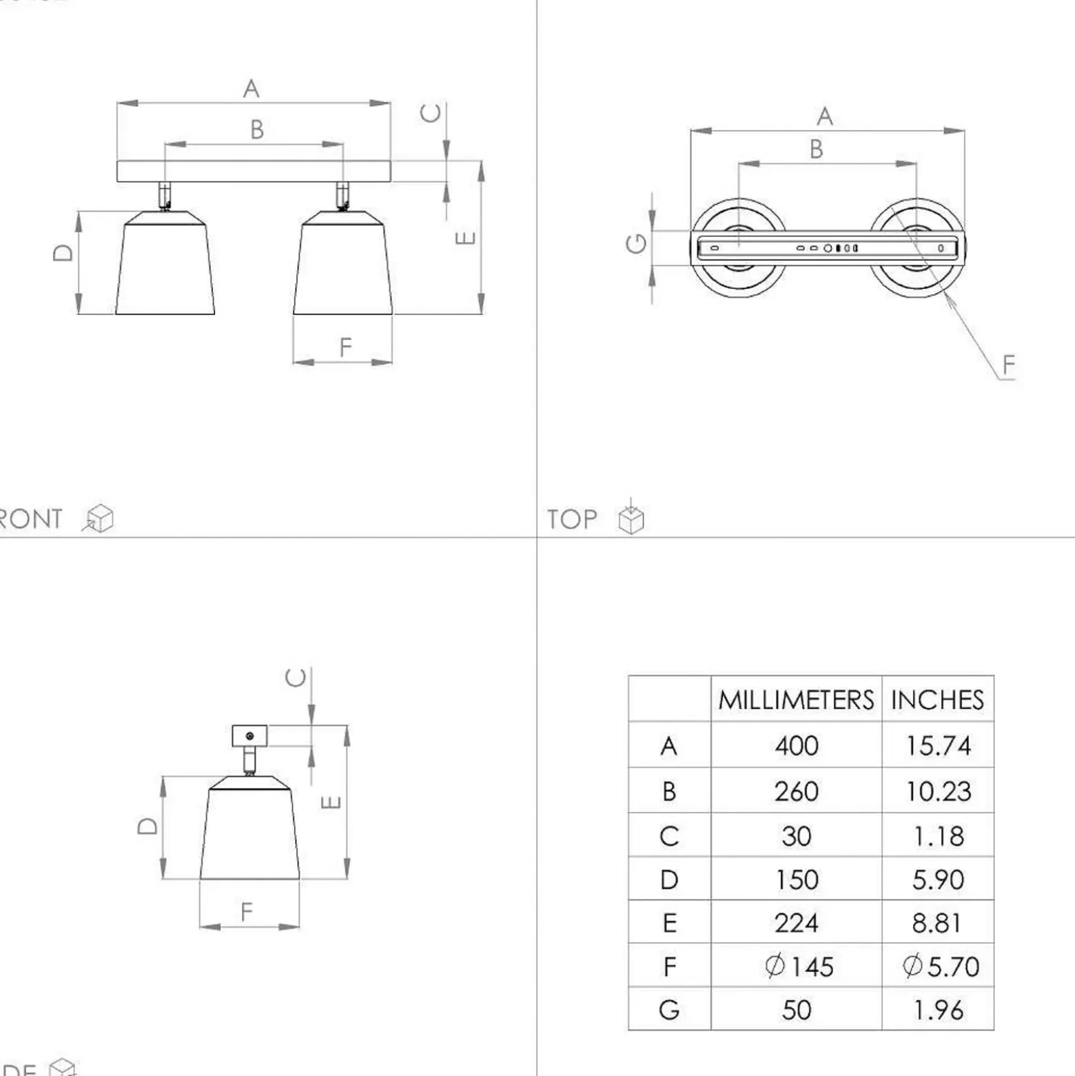EGLO Cotorro Deckenstrahler, zweiflammig