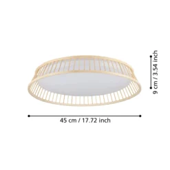 EGLO LED-Deckenlampe Luppineria Holzgeflecht Ø45cm