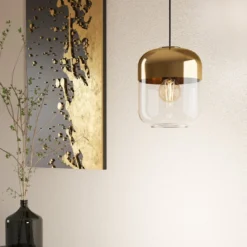 EGLO Maryvilla Hängeleuchte, gold/klar, einflammig
