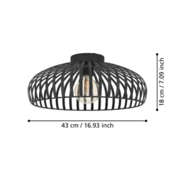 EGLO Mogano 3 Deckenleuchte, Käfigschirm, Ø43cm