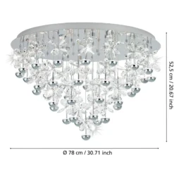 EGLO Stars Of Light LED-Deckenlampe Pianopoli chrom Ø 78cm