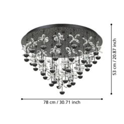 EGLO Stars Of Light LED-Deckenlampe Pianopoli schwarz Ø 78cm
