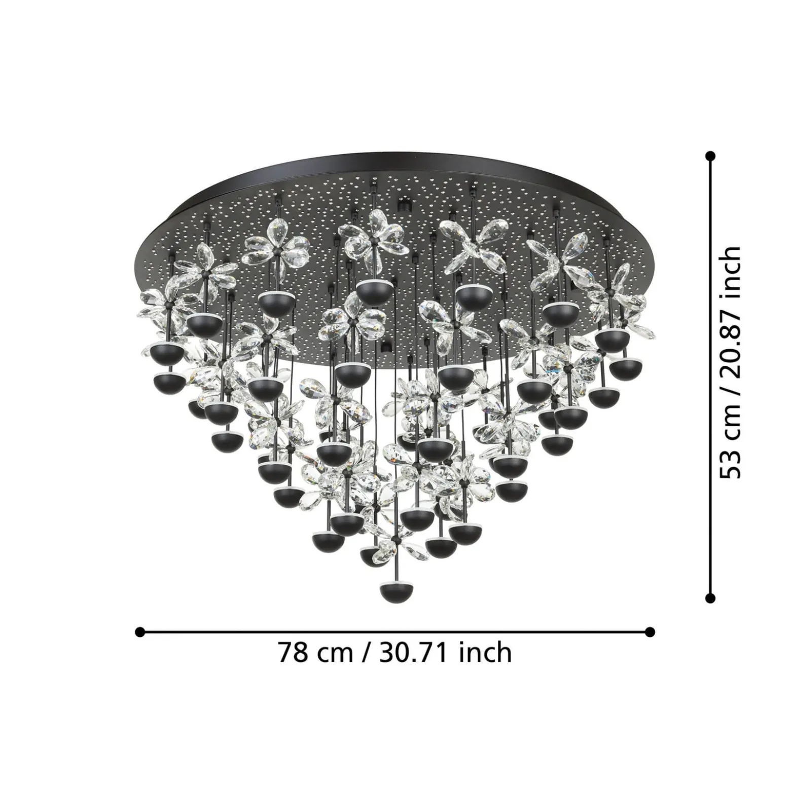 EGLO Stars Of Light LED-Deckenlampe Pianopoli schwarz Ø 78cm
