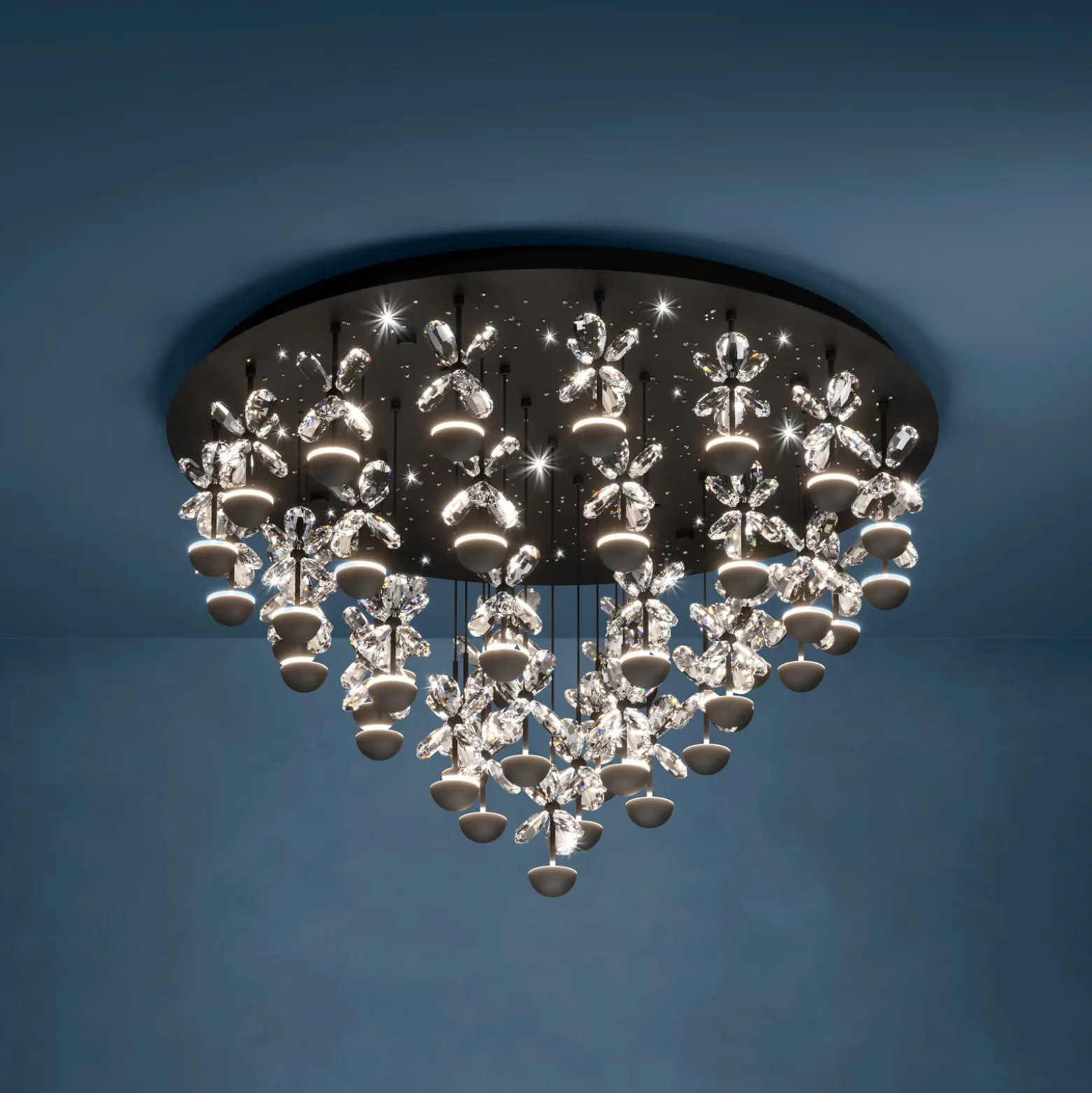 EGLO Stars Of Light LED-Deckenlampe Pianopoli schwarz Ø 78cm