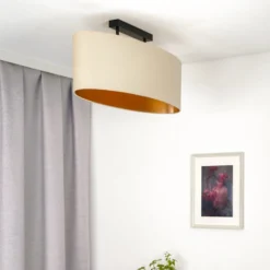 Envostar Deckenlampe Idun hellbeige 80cm Naturmaterial vegan