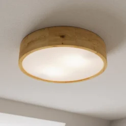 Envostar Deckenleuchte Kerio, Ø 37 cm, Eichenholz natur