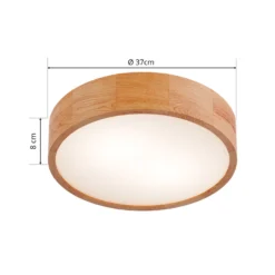 Envostar Deckenleuchte Kerio, Ø 37 cm, Eichenholz natur