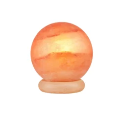 Envostar Harmony Salz-Tischlampe Kugel Holzsockel