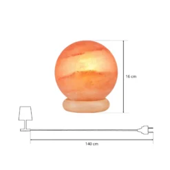 Envostar Harmony Salz-Tischlampe Kugel Holzsockel