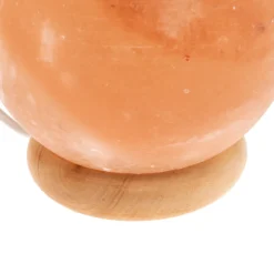 Envostar Harmony Salz-Tischlampe Kugel Holzsockel