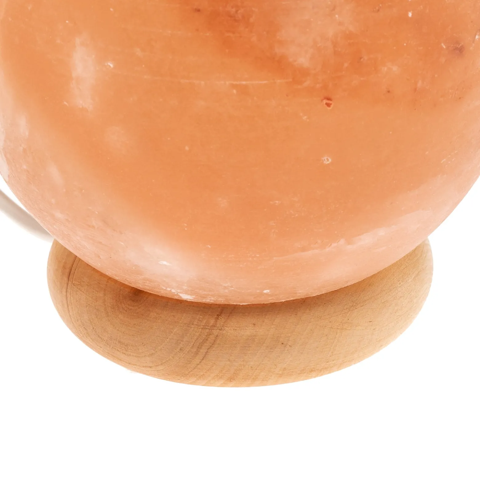 Envostar Harmony Salz-Tischlampe Kugel Holzsockel