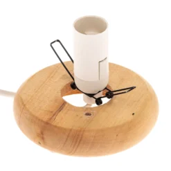 Envostar Harmony Salz-Tischlampe Kugel Holzsockel