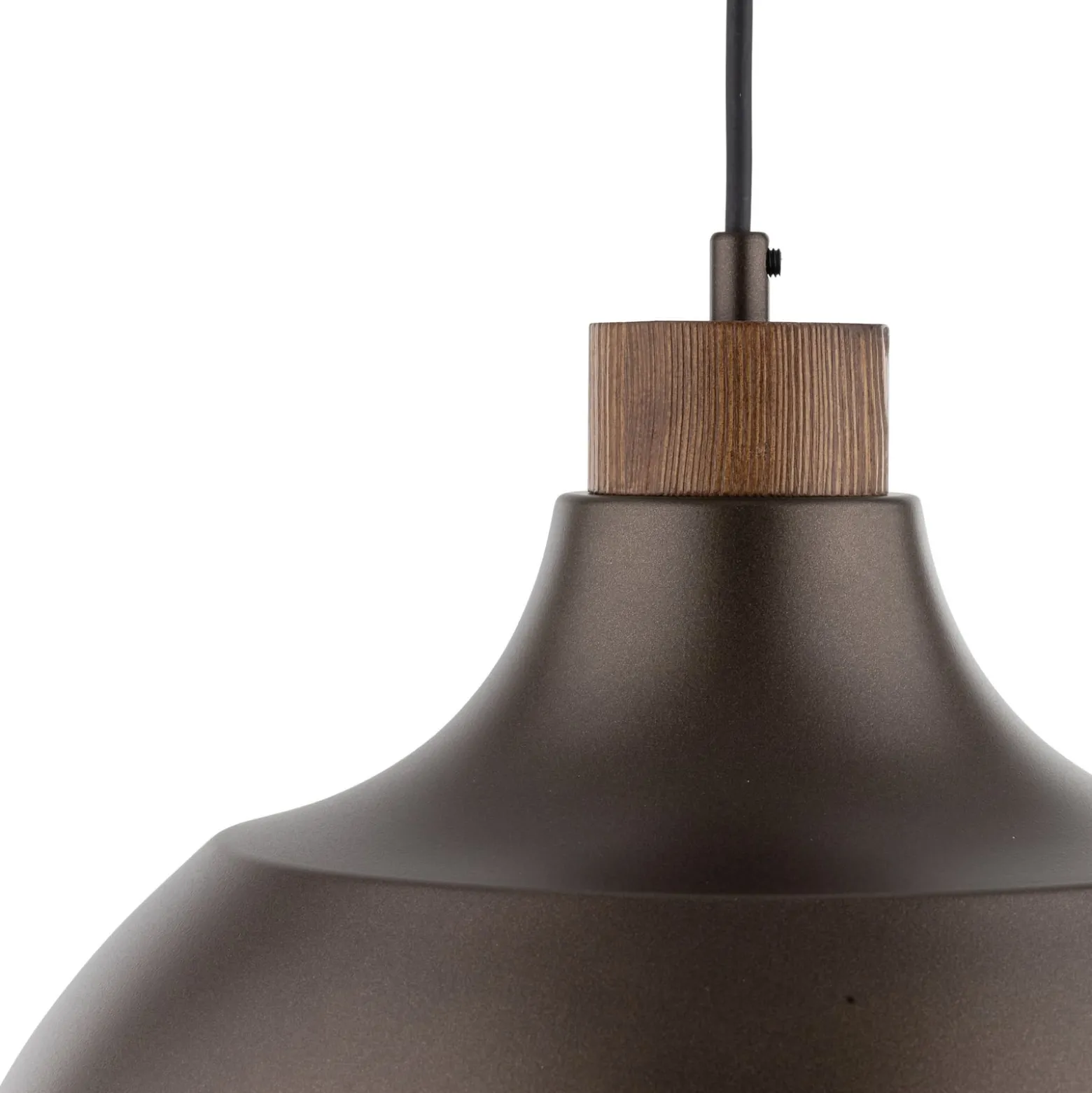 Envostar Hängeleuchte Kaitt, braun, Ø 34 cm, Holzdetail
