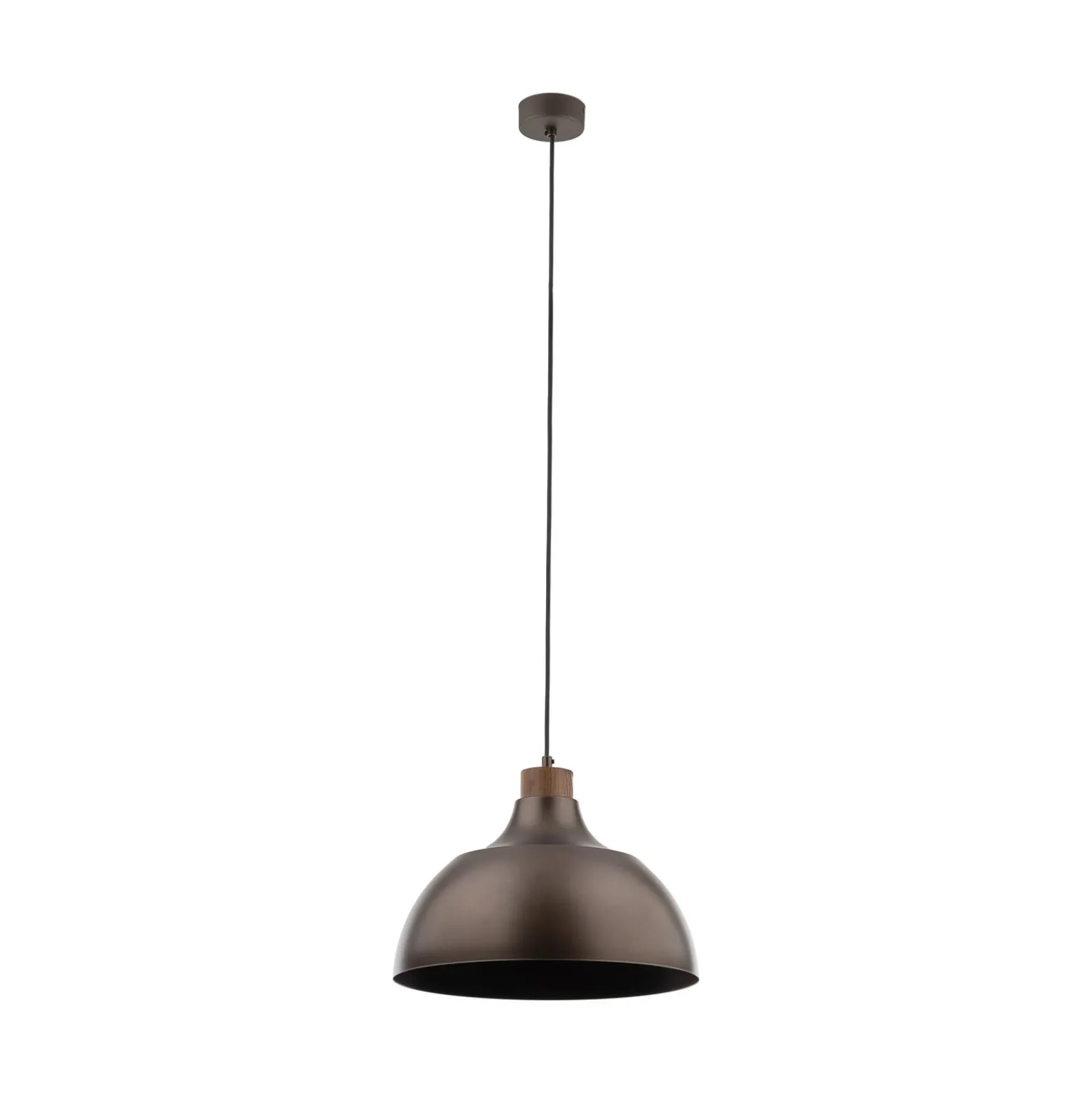 Envostar Hängeleuchte Kaitt, braun, Ø 34 cm, Holzdetail