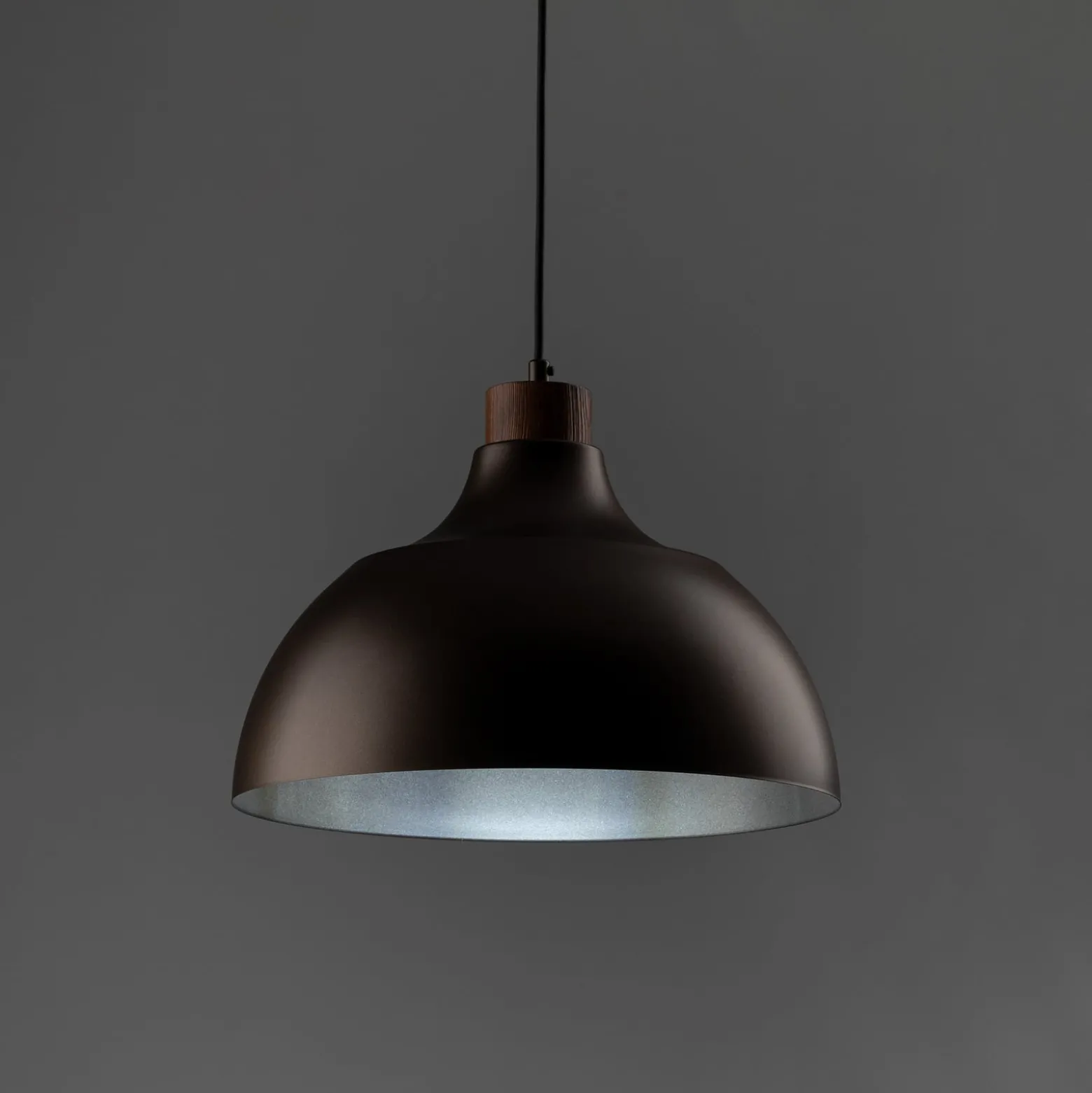 Envostar Hängeleuchte Kaitt, braun, Ø 34 cm, Holzdetail